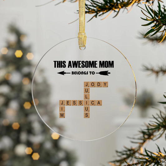 Personalized Mom Crossword Acrylic Ornament