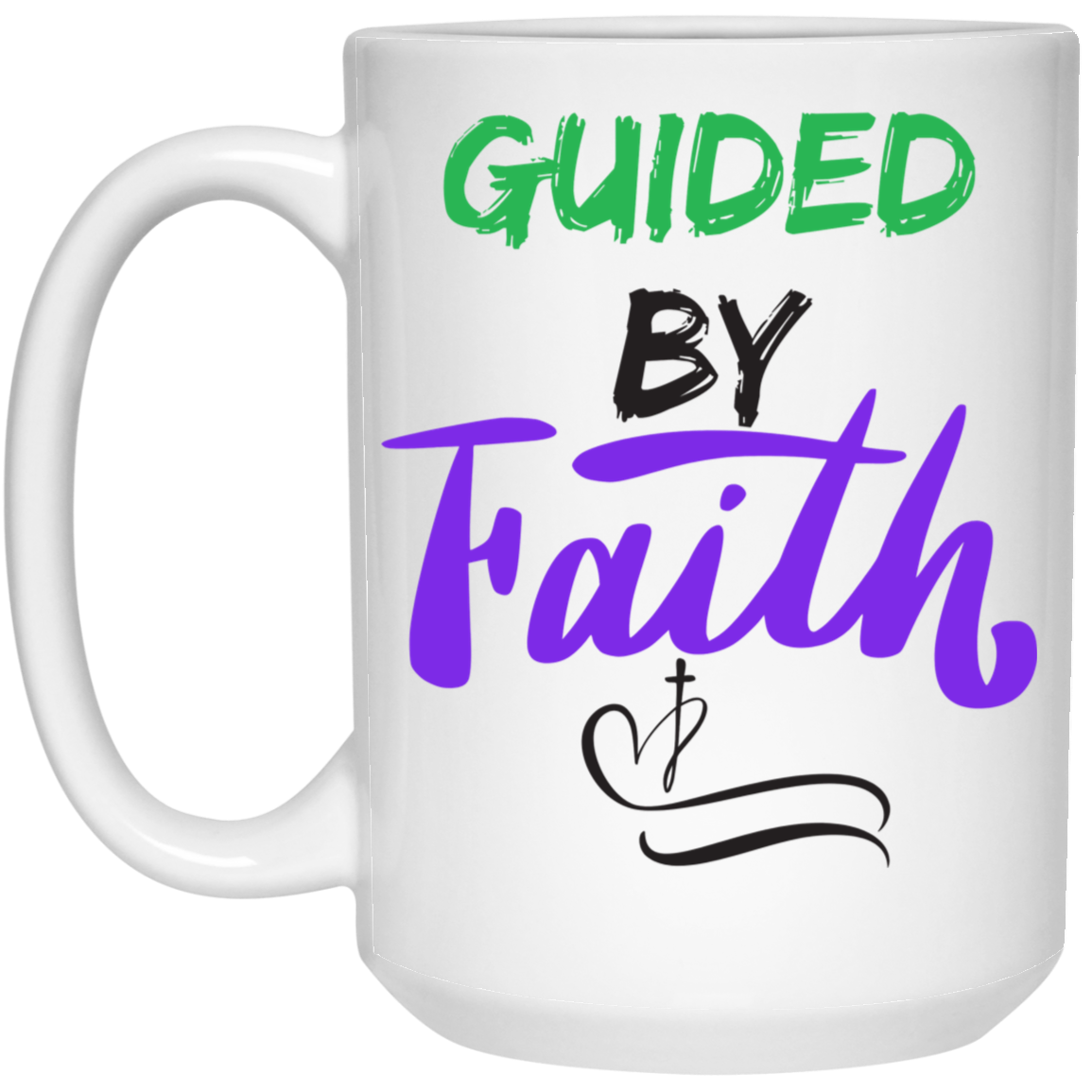 Guided By Faith 15oz White Mug