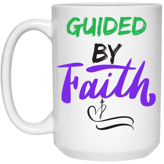 Guided By Faith 15oz White Mug