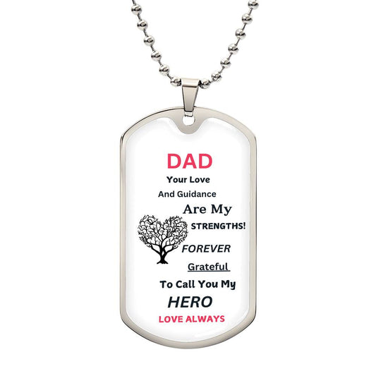 To My Dad  Luxury Graphic Dog Tag Necklace