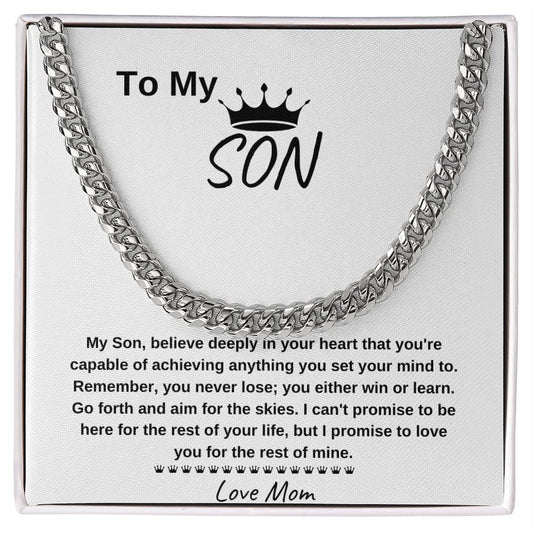 To My Son Cuban Link Chain