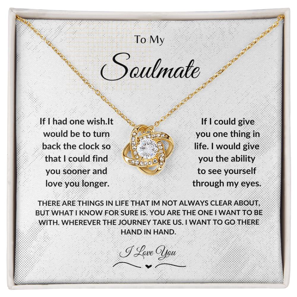 To My Soulmate Love Knot Necklace