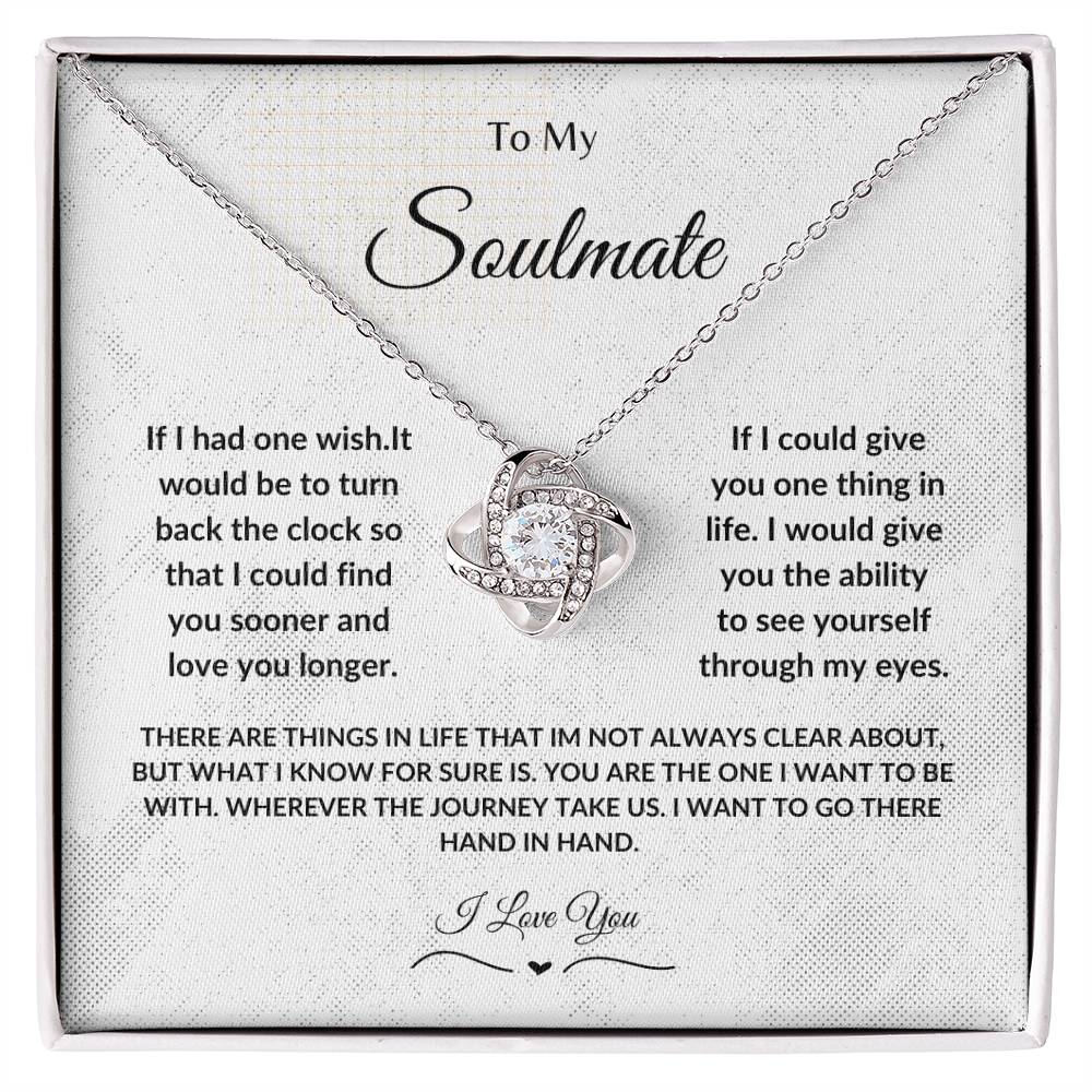 To My Soulmate Love Knot Necklace