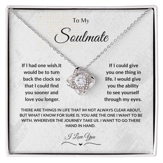 To My Soulmate Love Knot Necklace