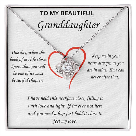 To My Beautiful Granddaughter Love Knot Necklace