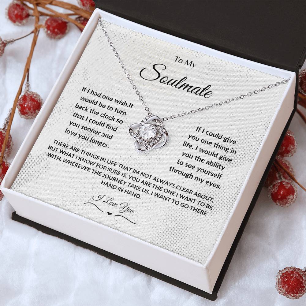 To My Soulmate Love Knot Necklace