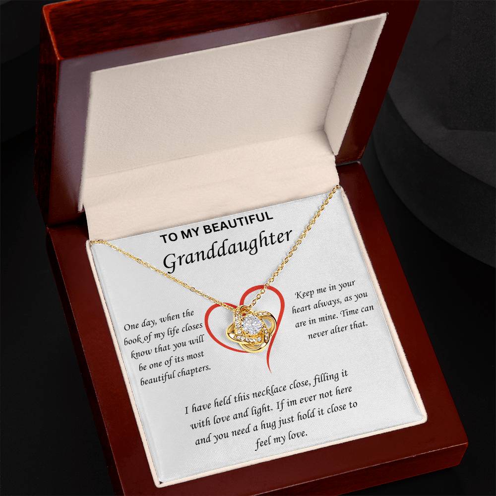 To My Beautiful Granddaughter Love Knot Necklace