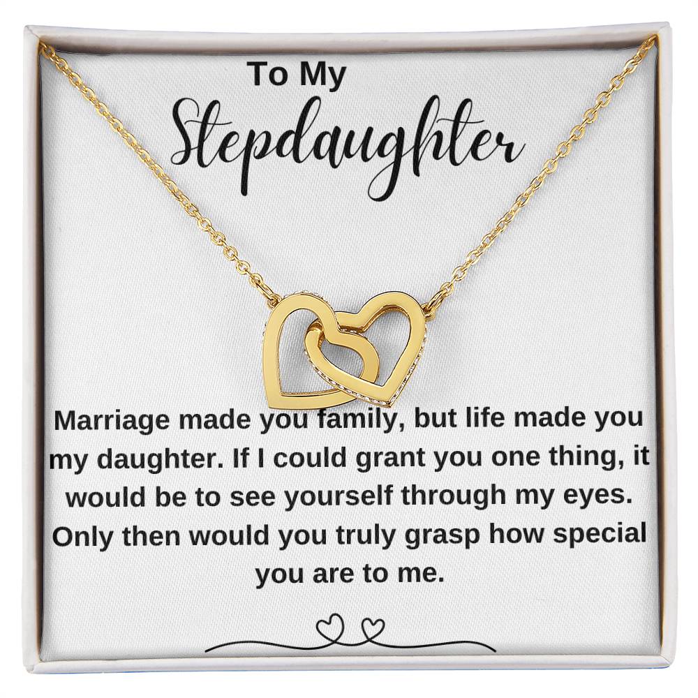 To My Stepdaughter Interlocking Hearts Necklace