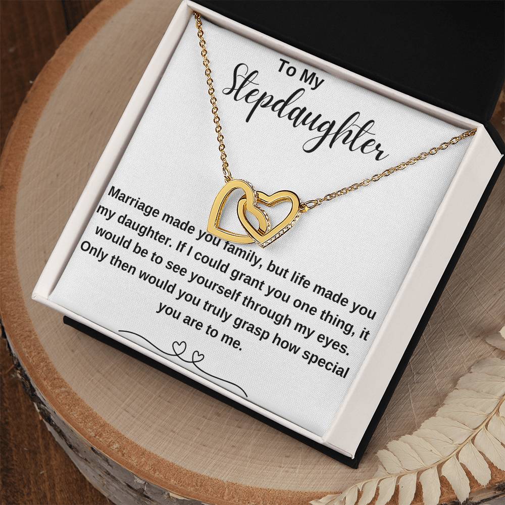 To My Stepdaughter Interlocking Hearts Necklace