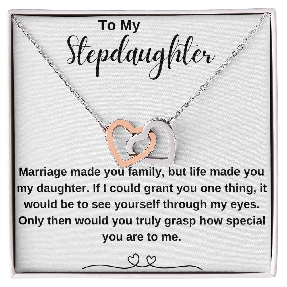 To My Stepdaughter Interlocking Hearts Necklace