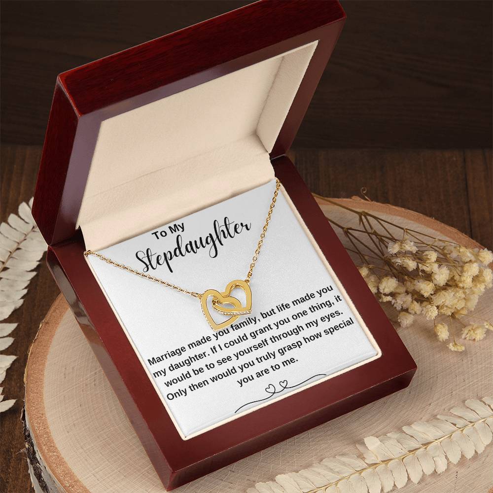 To My Stepdaughter Interlocking Hearts Necklace