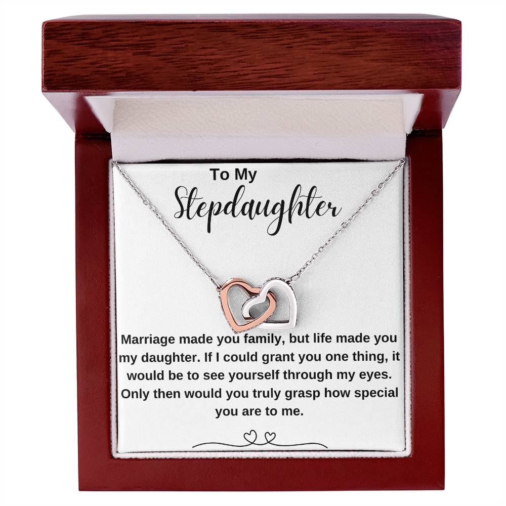 To My Stepdaughter Interlocking Hearts Necklace