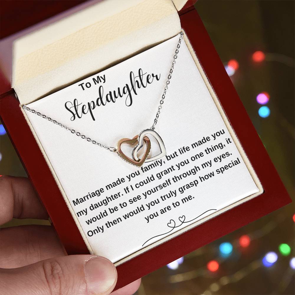 To My Stepdaughter Interlocking Hearts Necklace