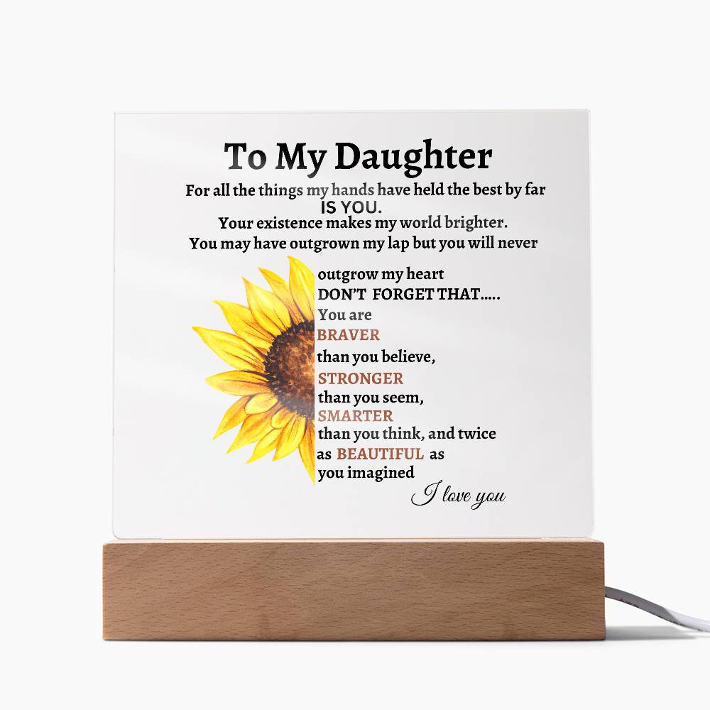 To My Daughter Acrylic Square Plaque