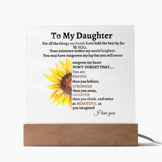 To My Daughter Acrylic Square Plaque