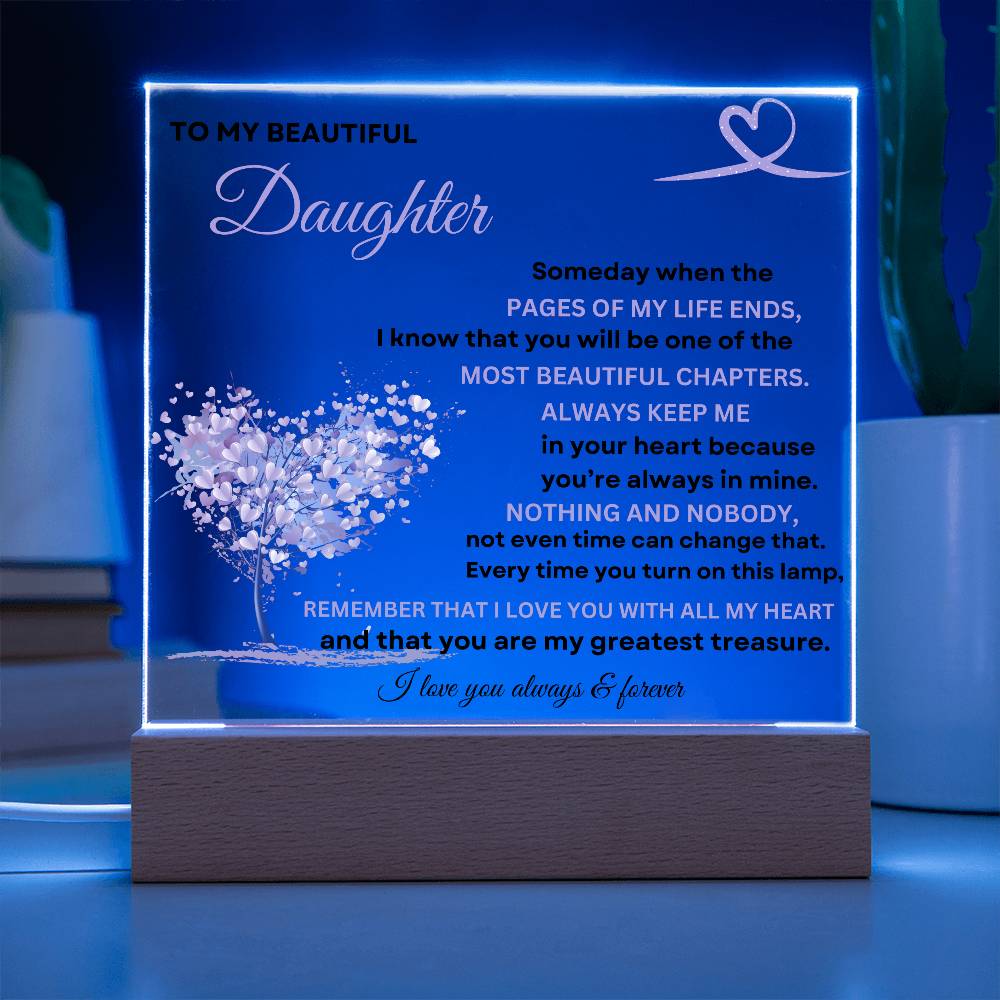 To My Daughter Acrylic Square Plaque