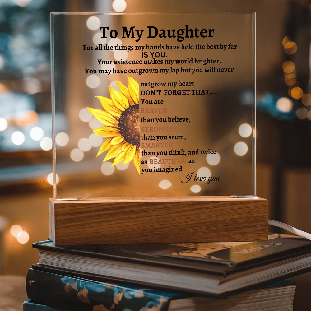 To My Daughter Acrylic Square Plaque