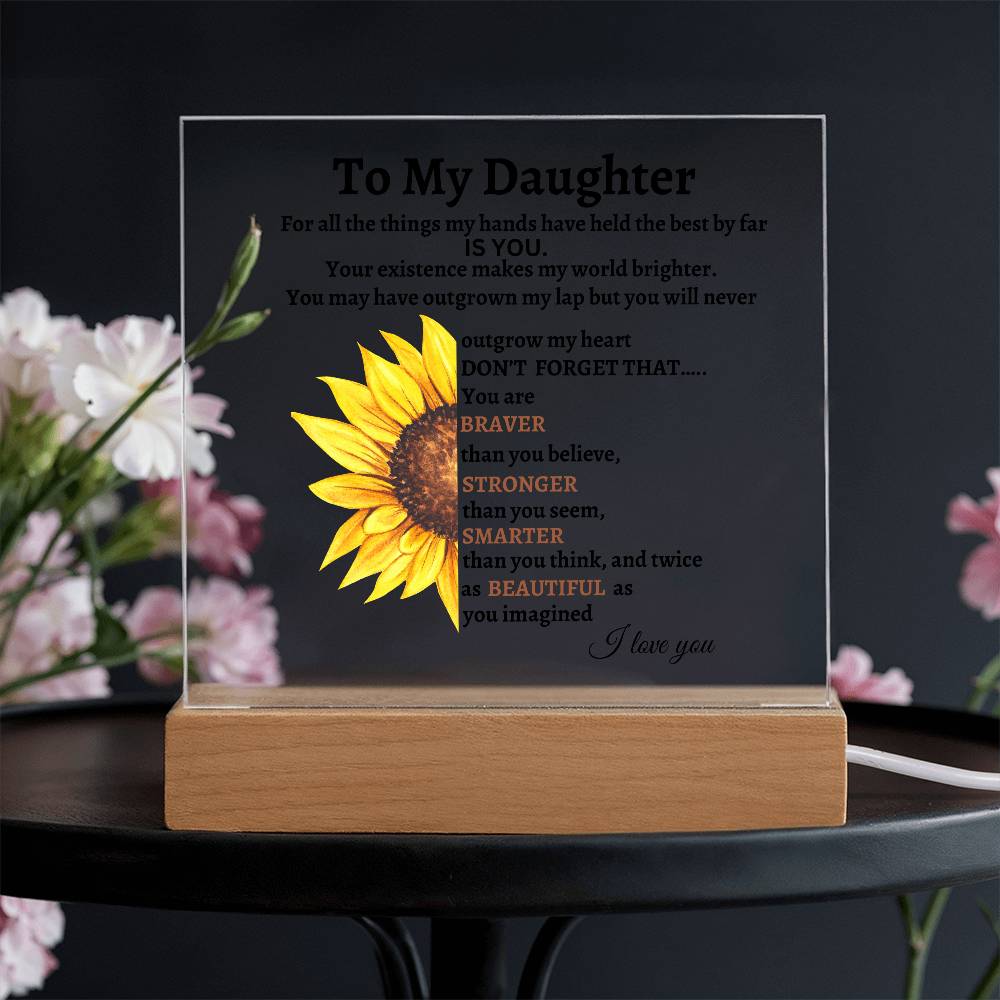 To My Daughter Acrylic Square Plaque