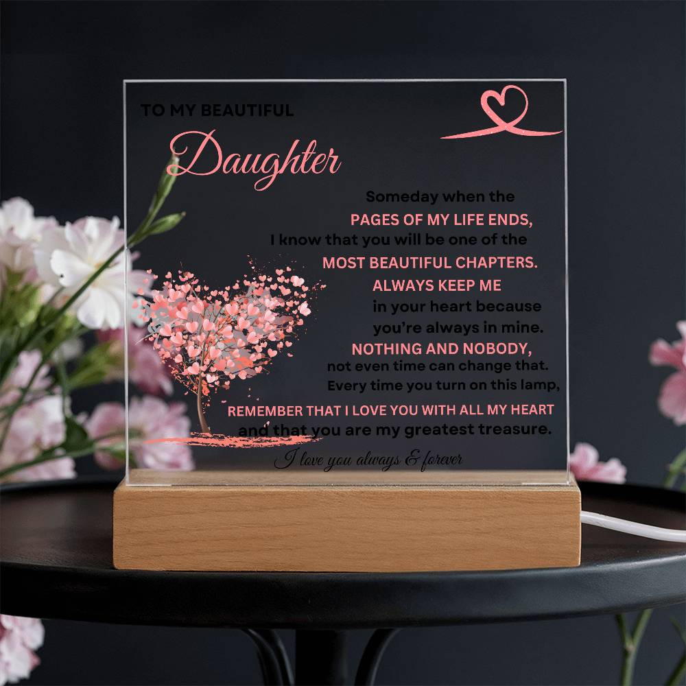 To My Daughter Acrylic Square Plaque