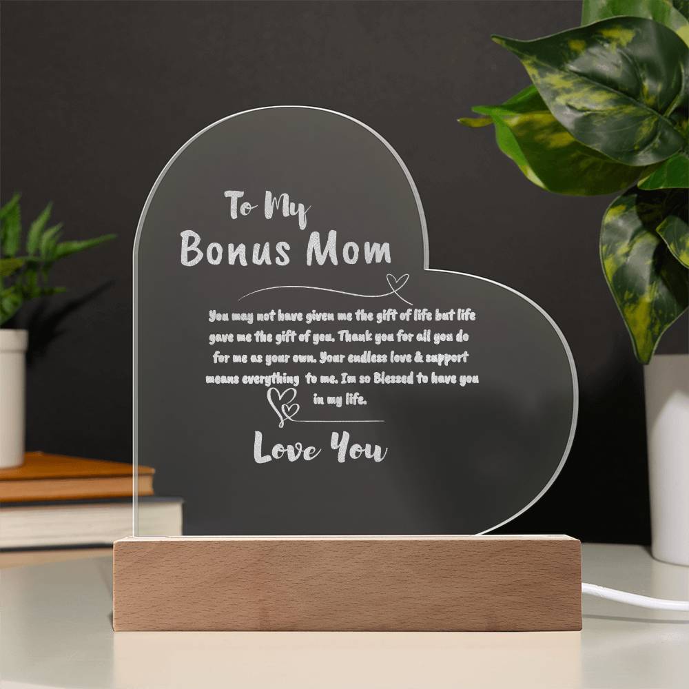 Bonus Mom Engraved Acrylic Plaque