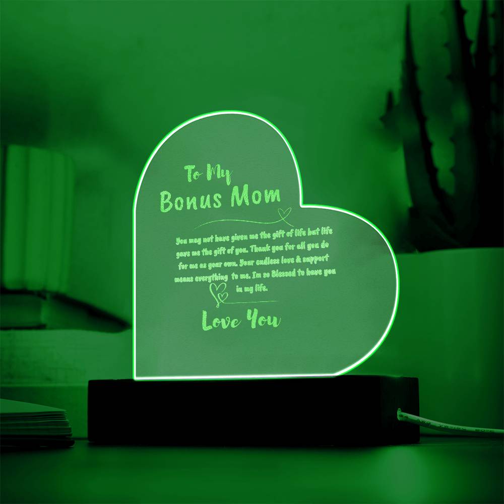 Bonus Mom Engraved Acrylic Plaque