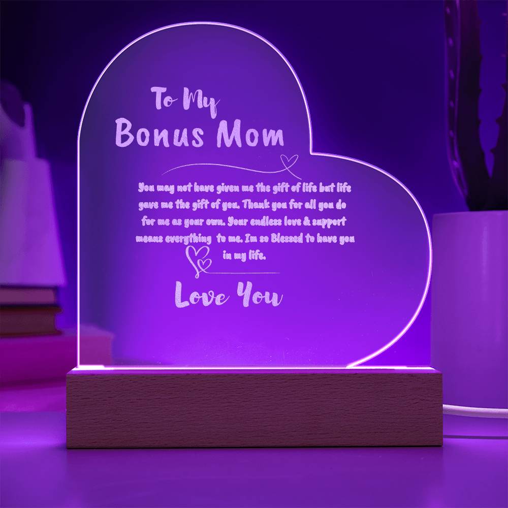 Bonus Mom Engraved Acrylic Plaque