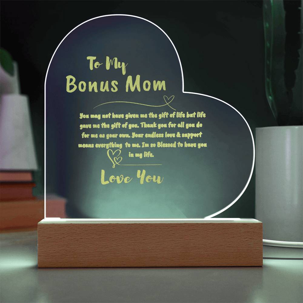 Bonus Mom Engraved Acrylic Plaque