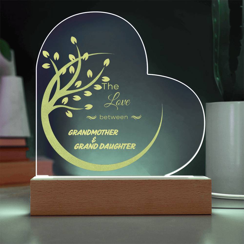 Grandmother & Granddaughter Engraved Acrylic Heart Plaque