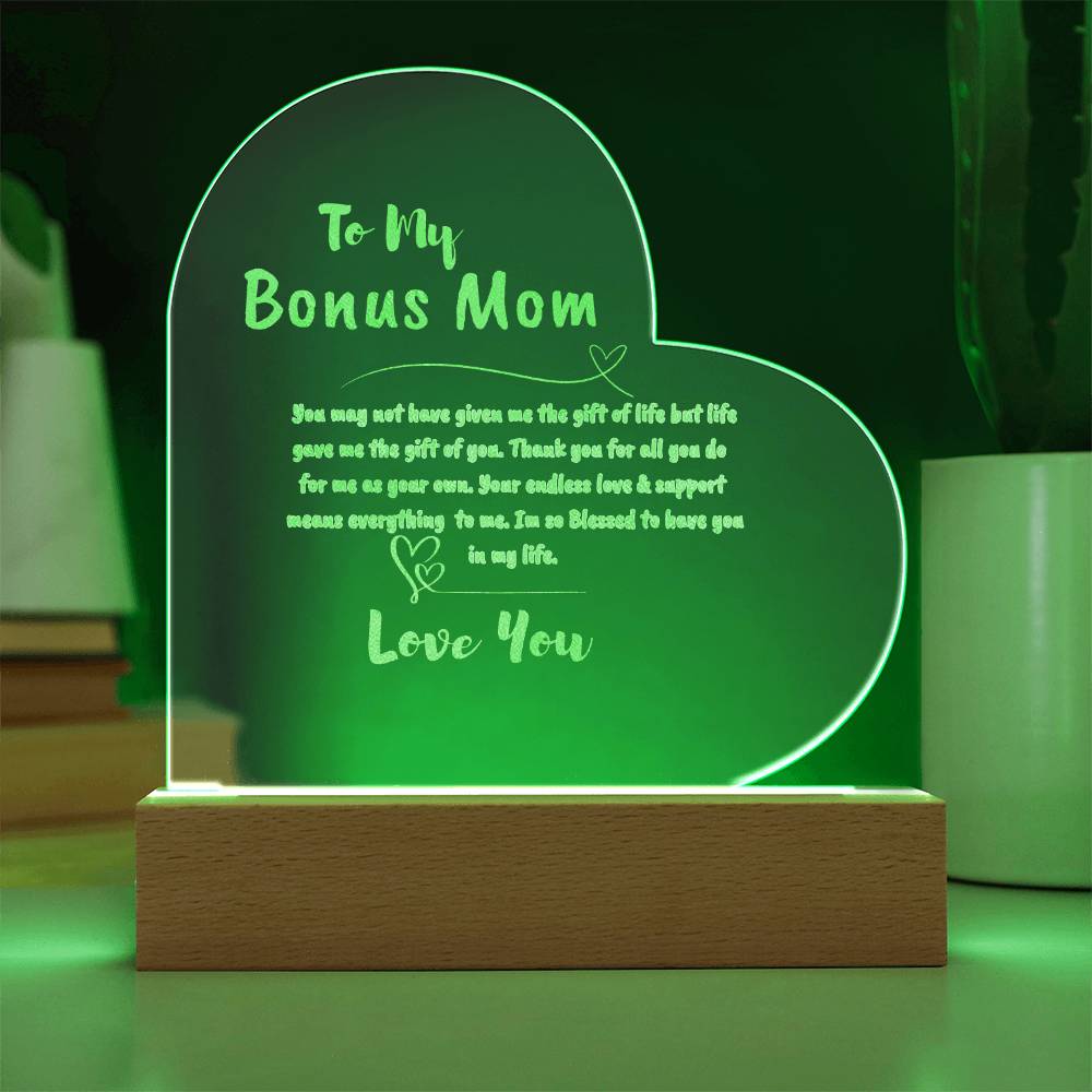 Bonus Mom Engraved Acrylic Plaque