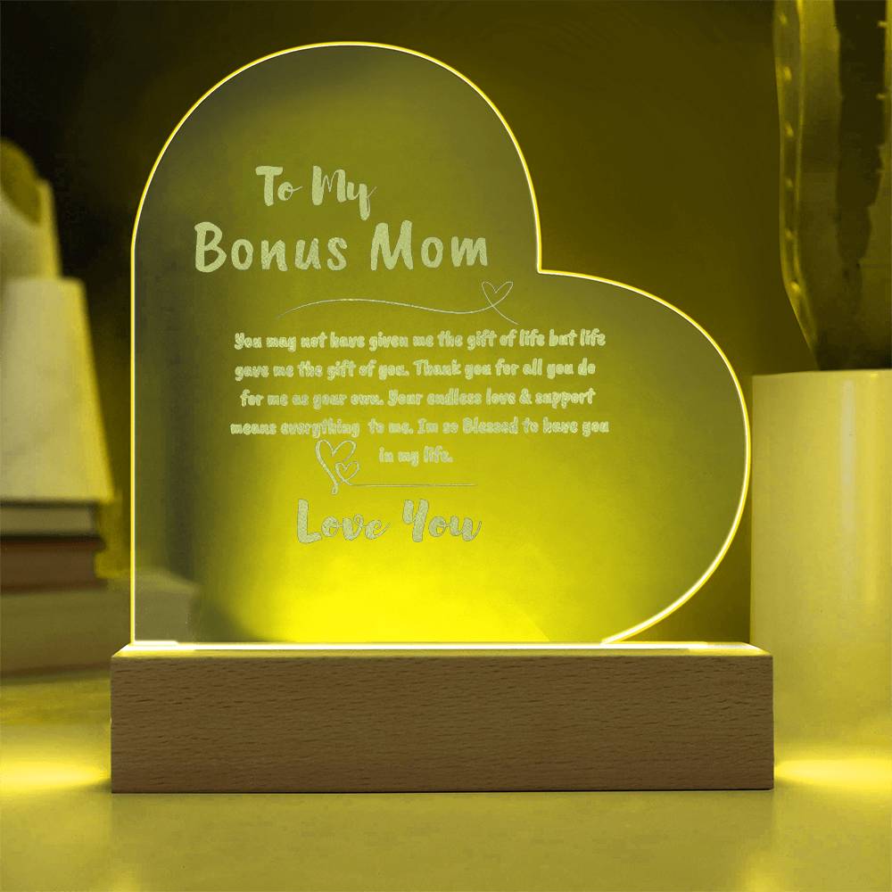 Bonus Mom Engraved Acrylic Plaque