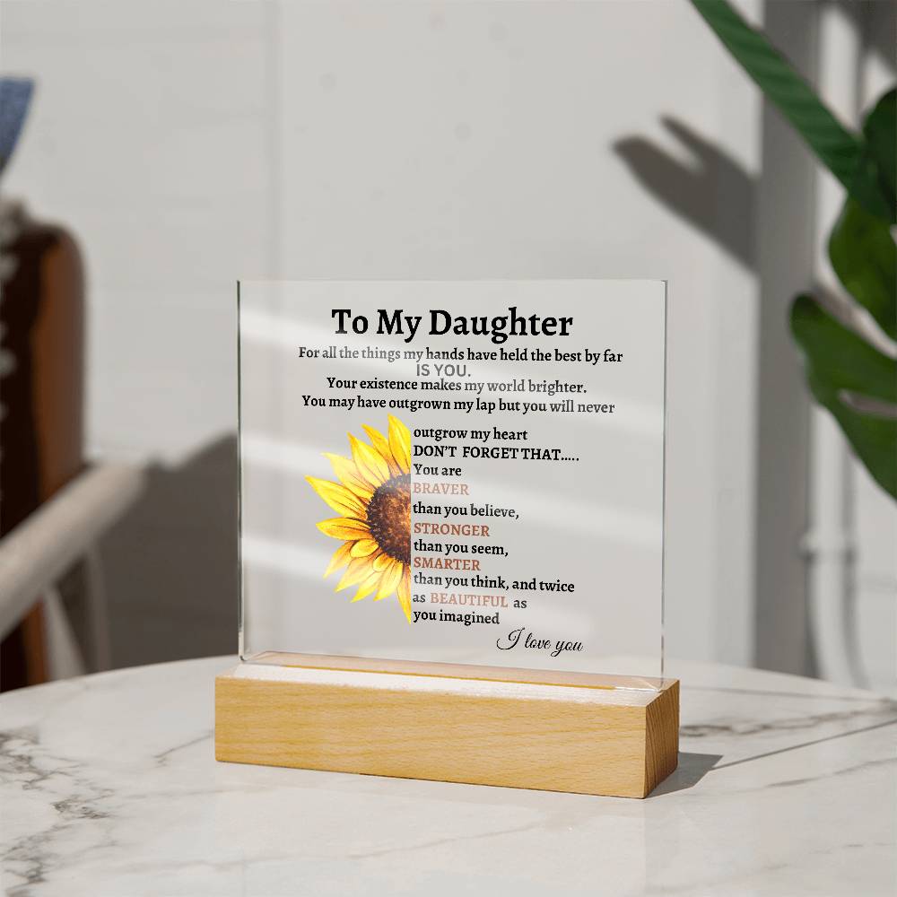 To My Daughter Acrylic Square Plaque