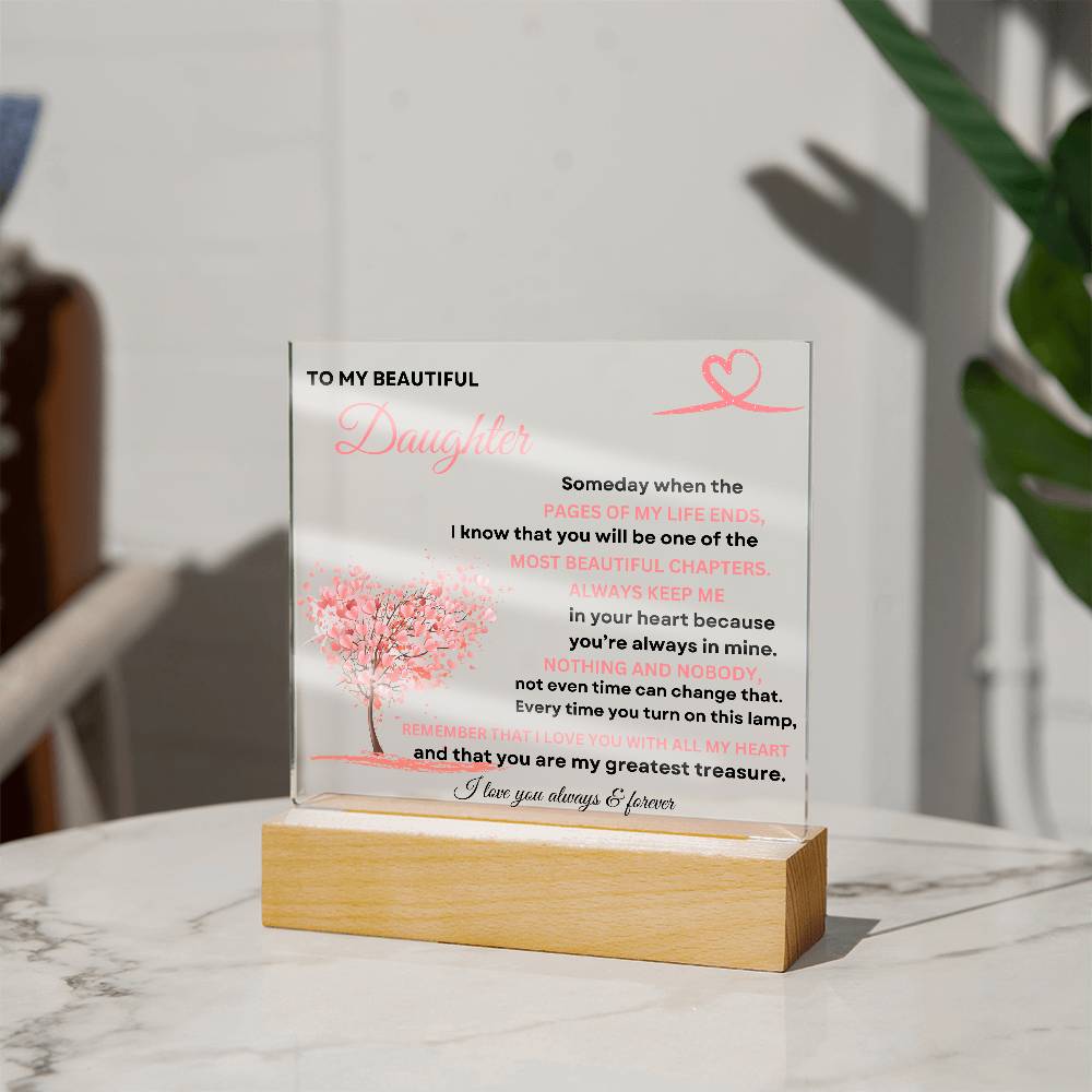 To My Daughter Acrylic Square Plaque