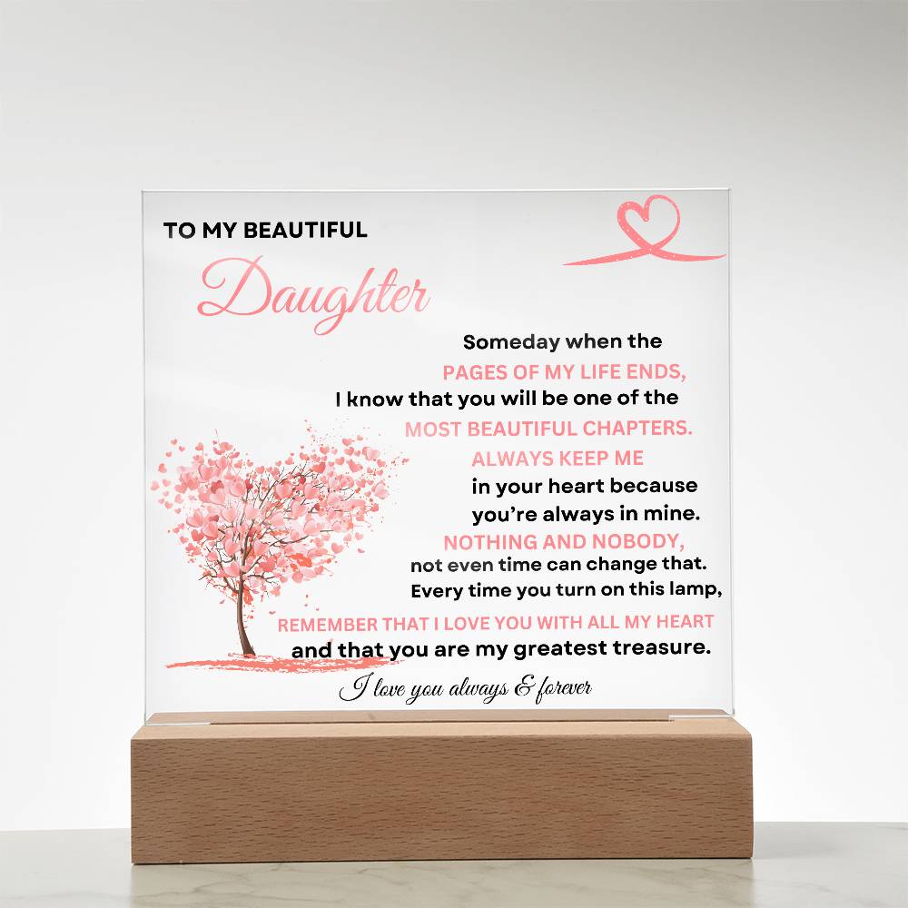 To My Daughter Acrylic Square Plaque