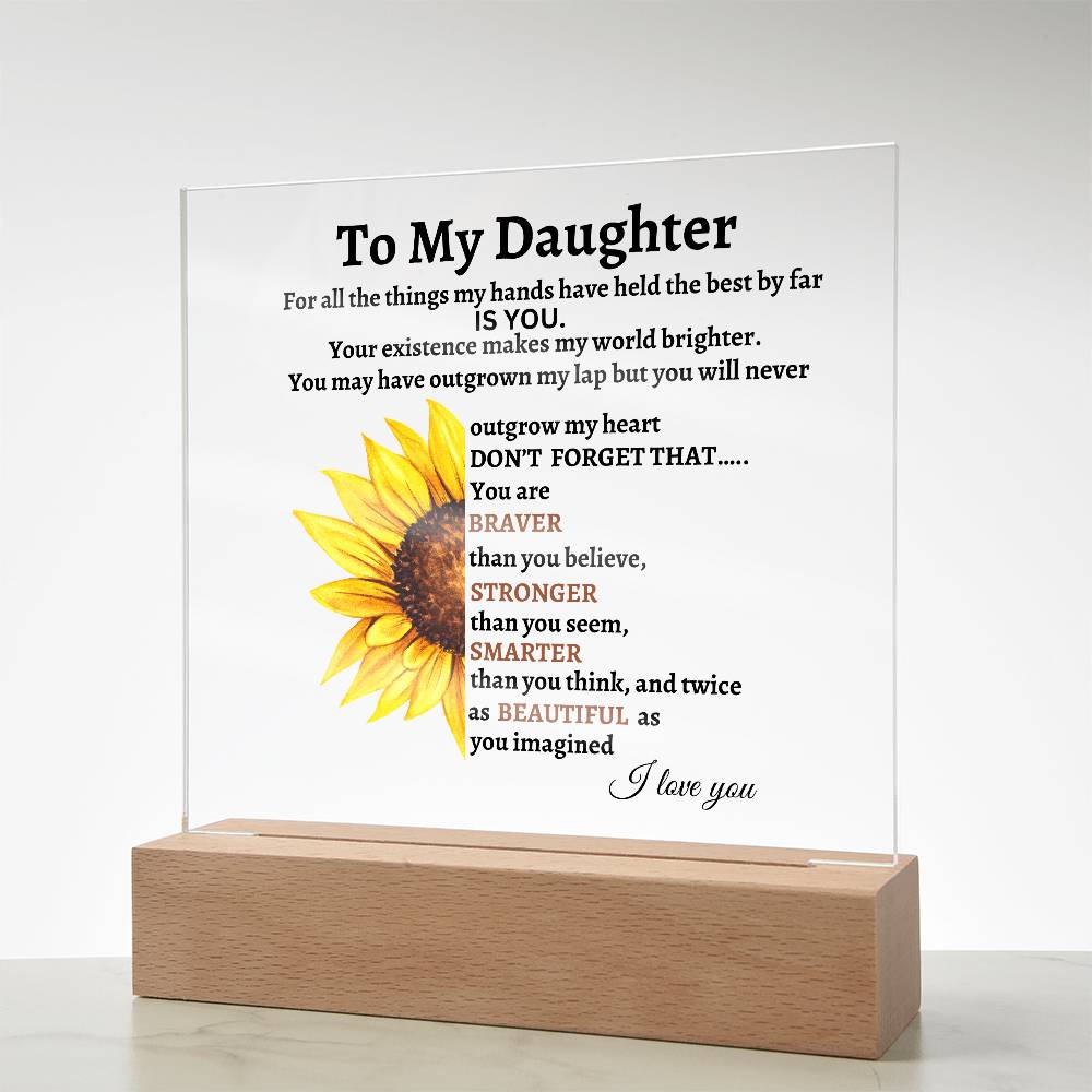 To My Daughter Acrylic Square Plaque