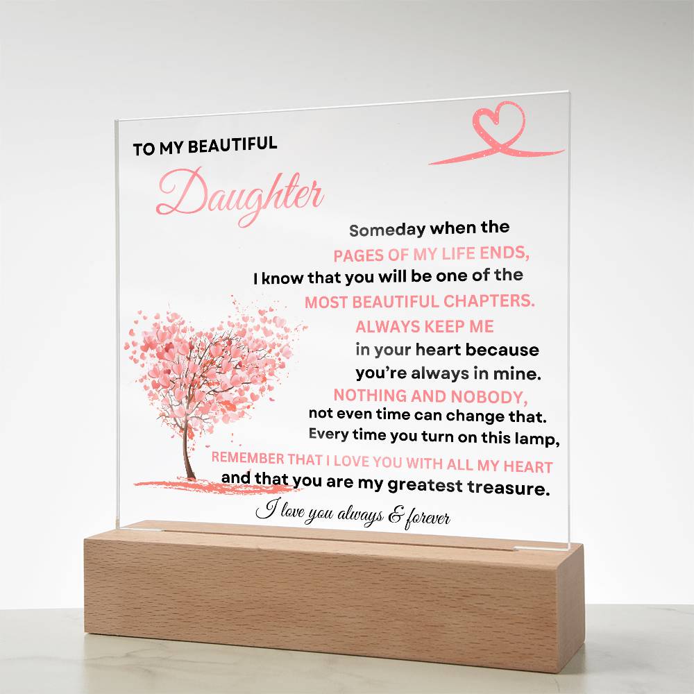 To My Daughter Acrylic Square Plaque