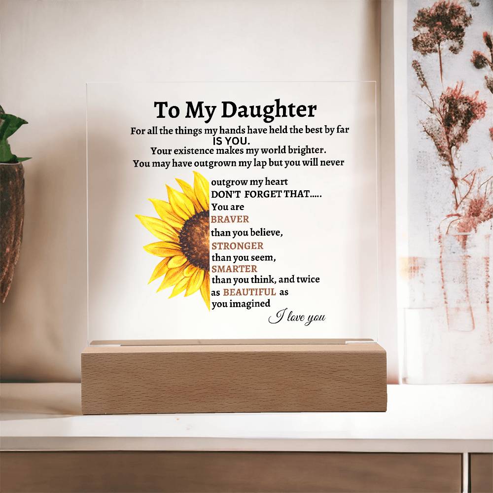 To My Daughter Acrylic Square Plaque