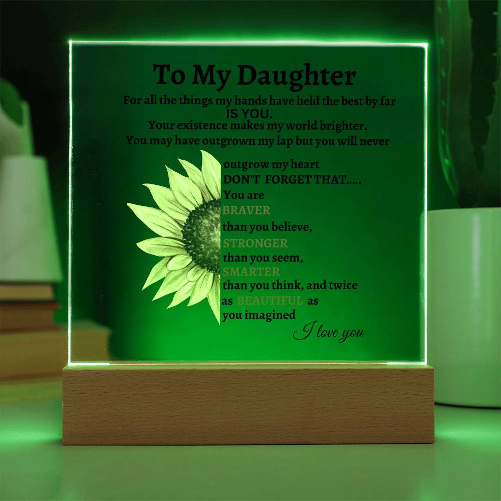 To My Daughter Acrylic Square Plaque