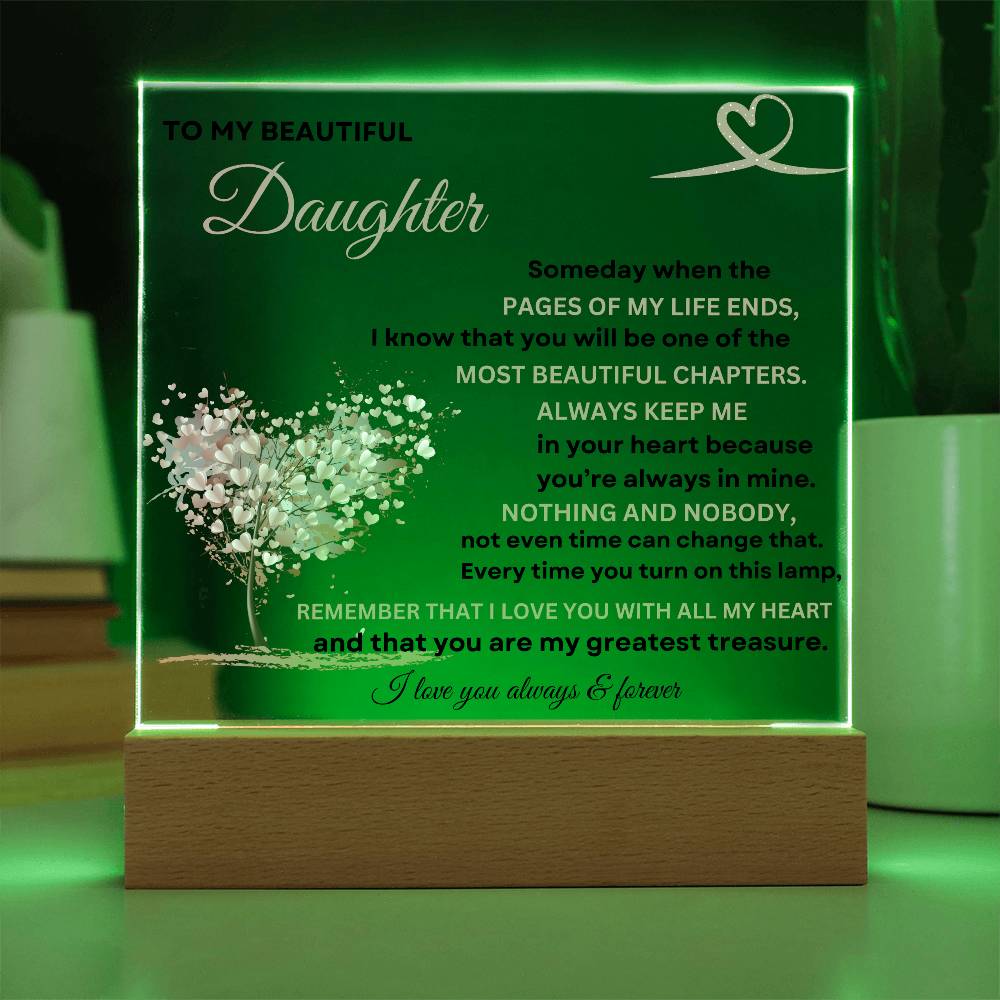 To My Daughter Acrylic Square Plaque