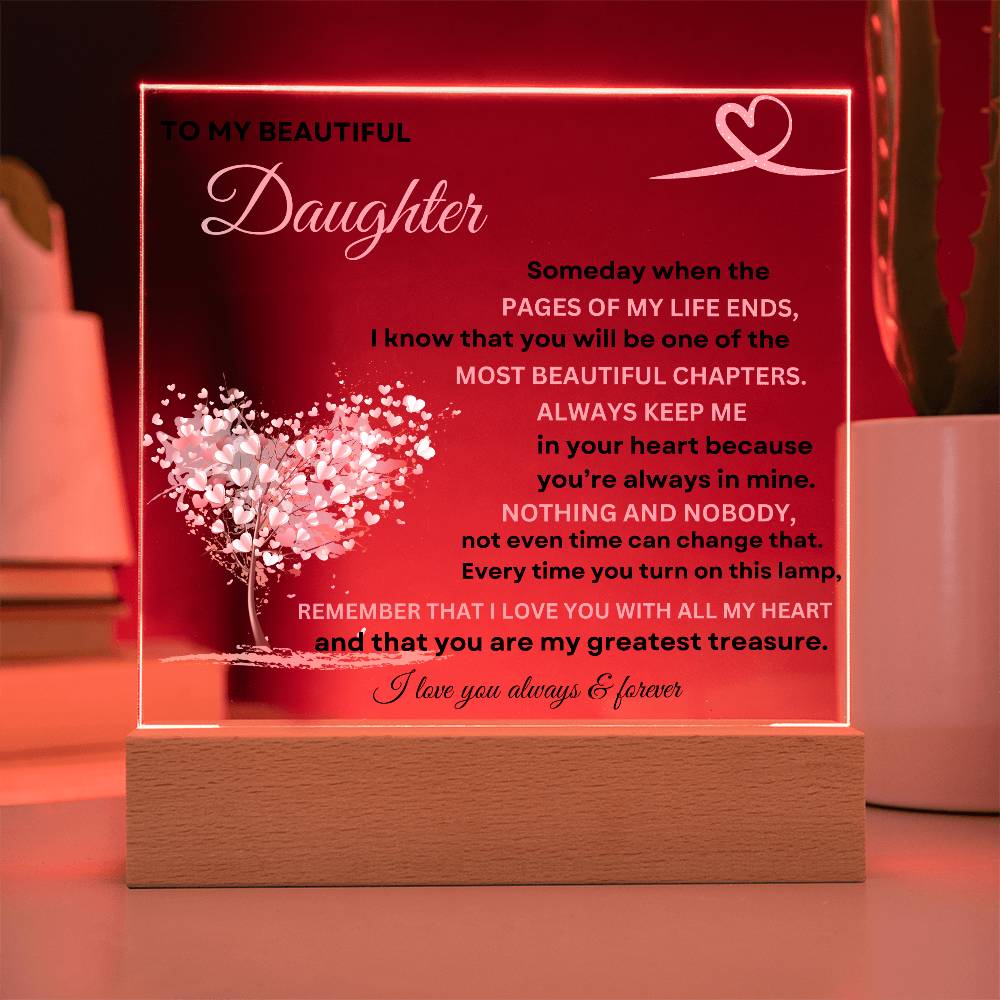 To My Daughter Acrylic Square Plaque