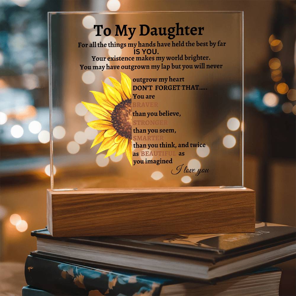 To My Daughter Acrylic Square Plaque