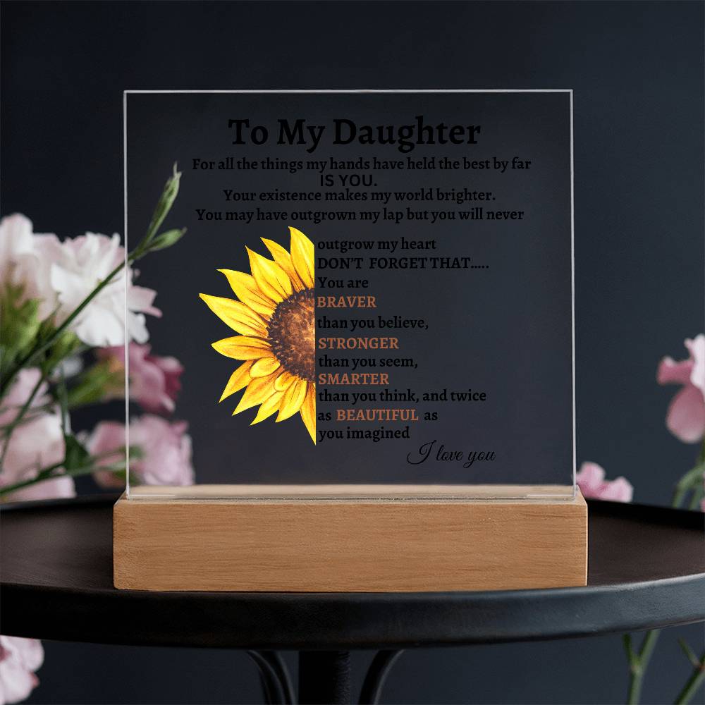 To My Daughter Acrylic Square Plaque