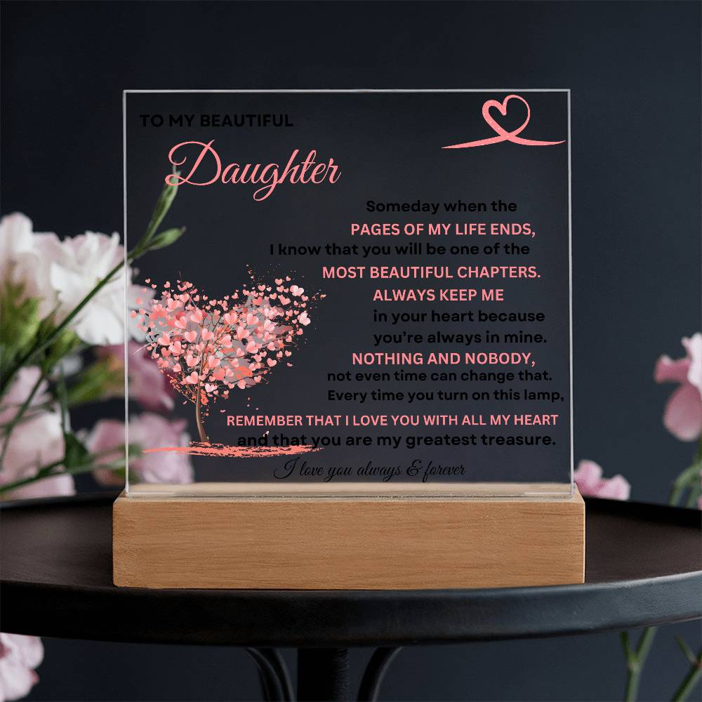 To My Daughter Acrylic Square Plaque