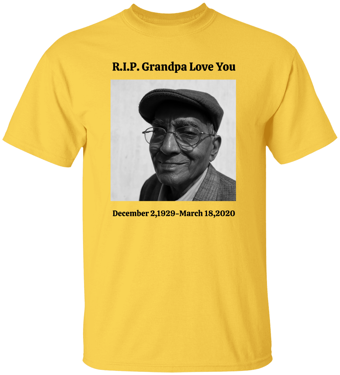 Personalized  Memorial  Tee (front only)