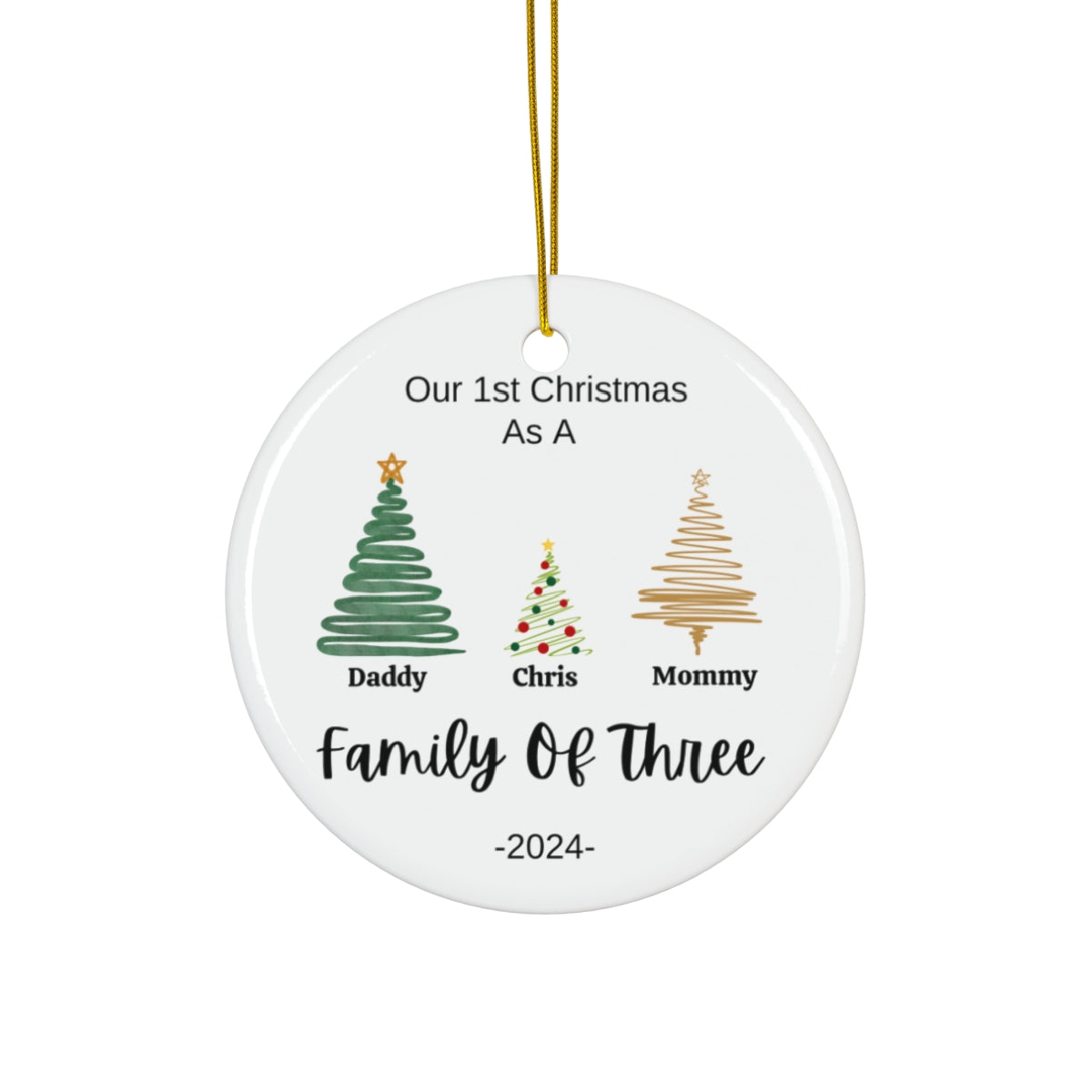 Personalized Family Tree Ceramic Ornament