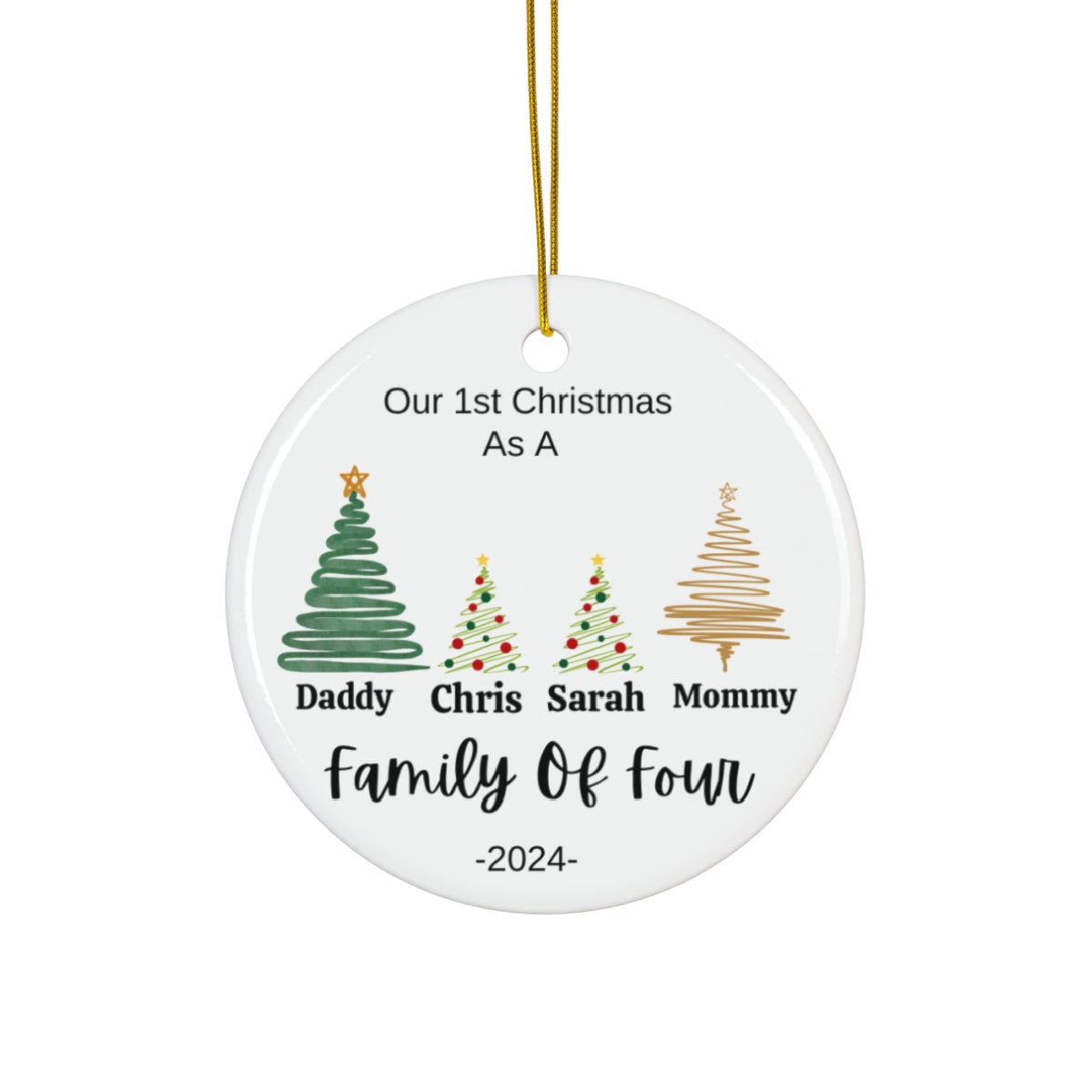 Personalized Family Tree Ceramic Ornament