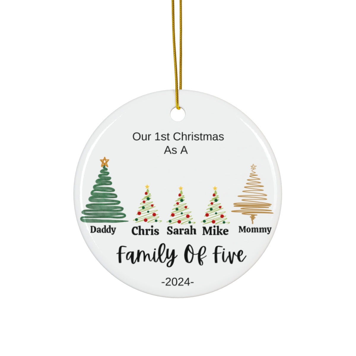 Personalized Family Tree Ceramic Ornament